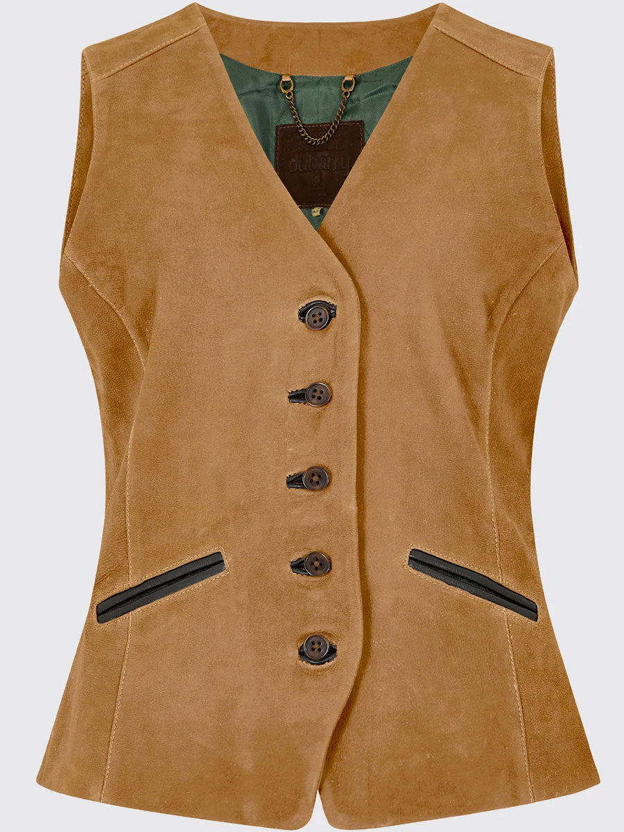 DUBARRY Greville Tailored Leather Waistcoat - Women's - Tan