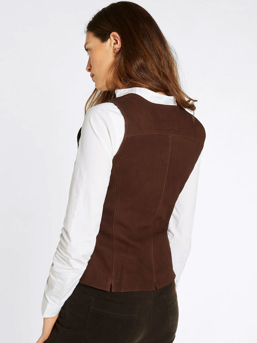 DUBARRY Greville Tailored Leather Waistcoat - Women's - Walnut