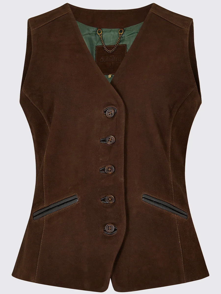 DUBARRY Greville Tailored Leather Waistcoat - Women's - Walnut
