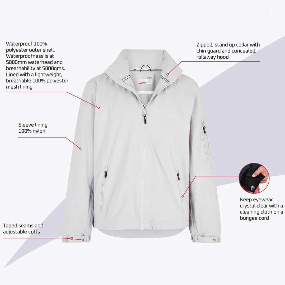 DUBARRY Levanto Mens Lightweight Crew Jacket - Platinum