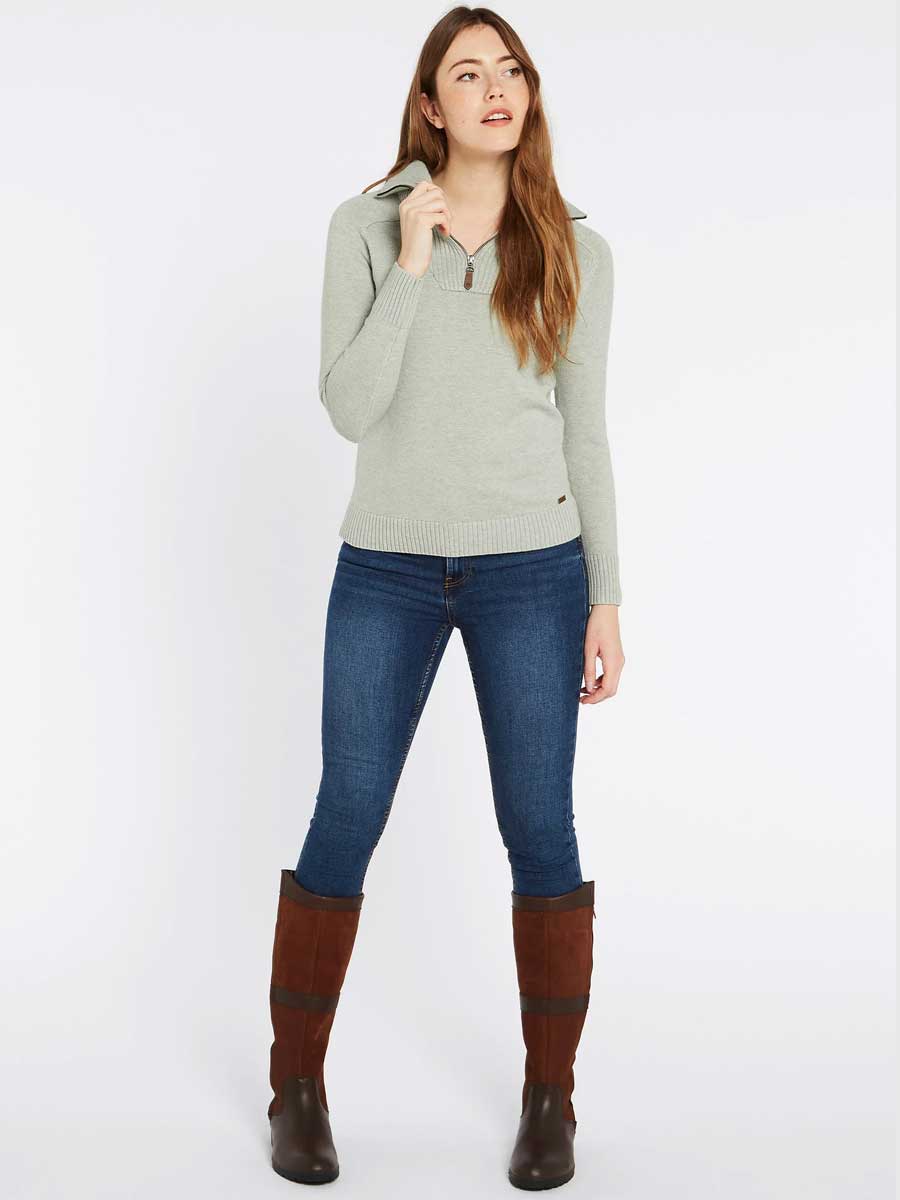 DUBARRY Rosmead Zip Neck Sweater - Women's - Sage