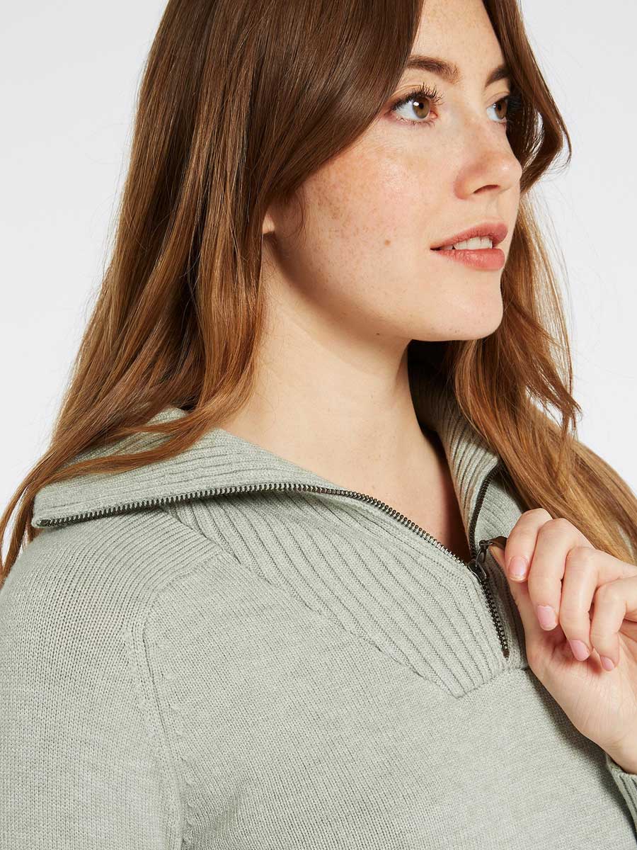 DUBARRY Rosmead Zip Neck Sweater - Women's - Sage