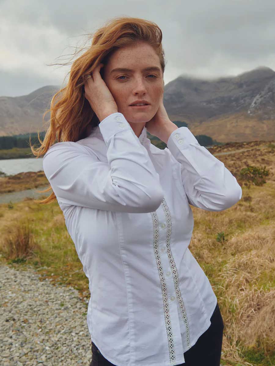 DUBARRY Waterlily Women's Mandarin Collar Shirt - White