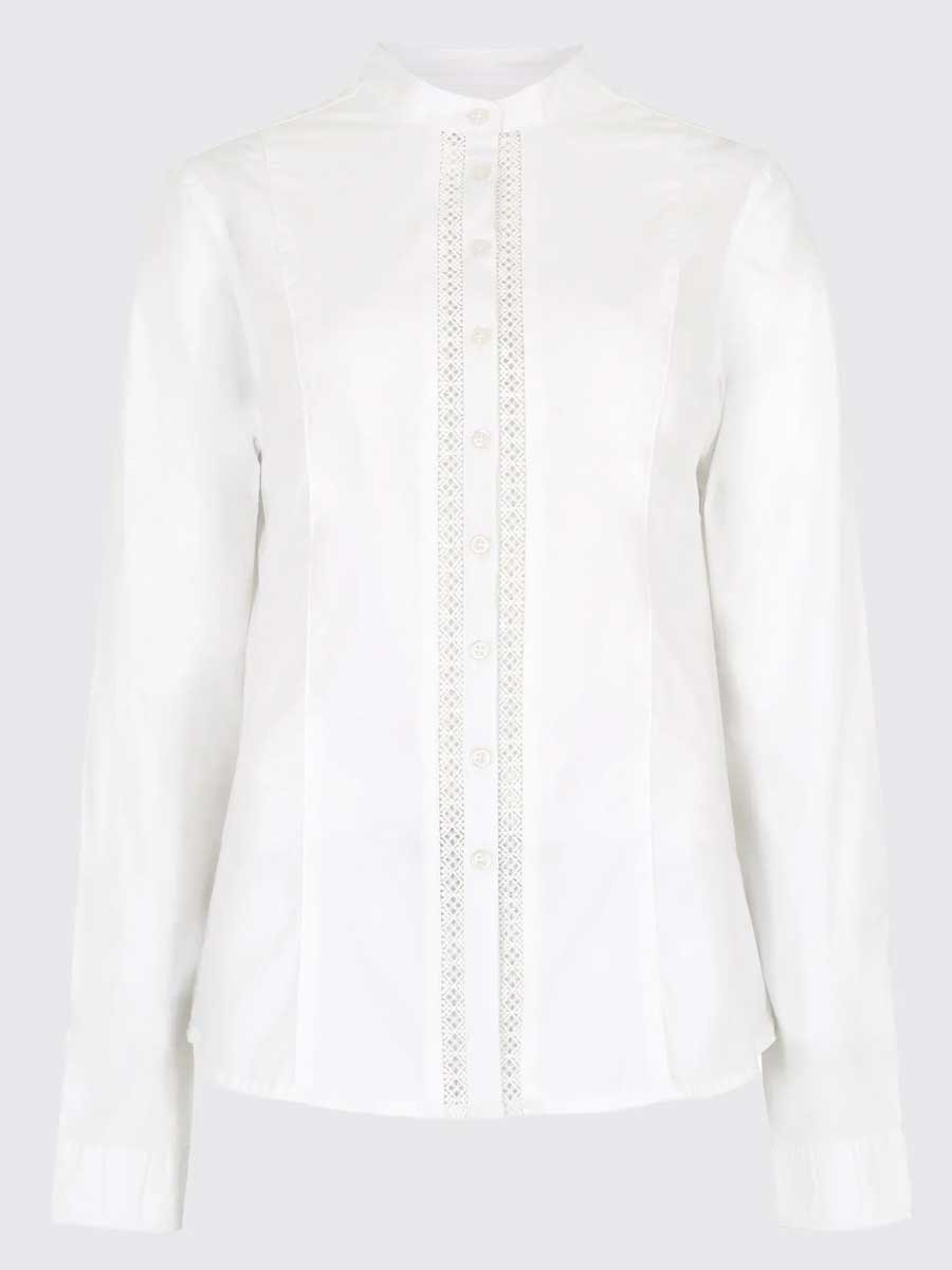 DUBARRY Waterlily Women's Mandarin Collar Shirt - White