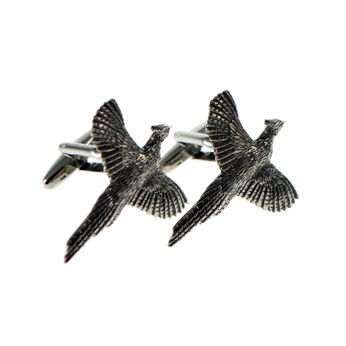 FARLEY'S Flying Pheasants Cufflinks - English Made Pewter