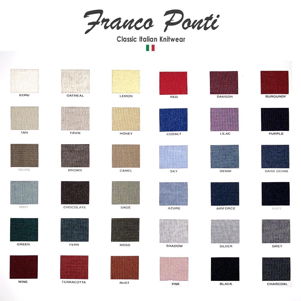 FRANCO PONTI V-Neck - Mens Italian Merino Wool Blend - Sky