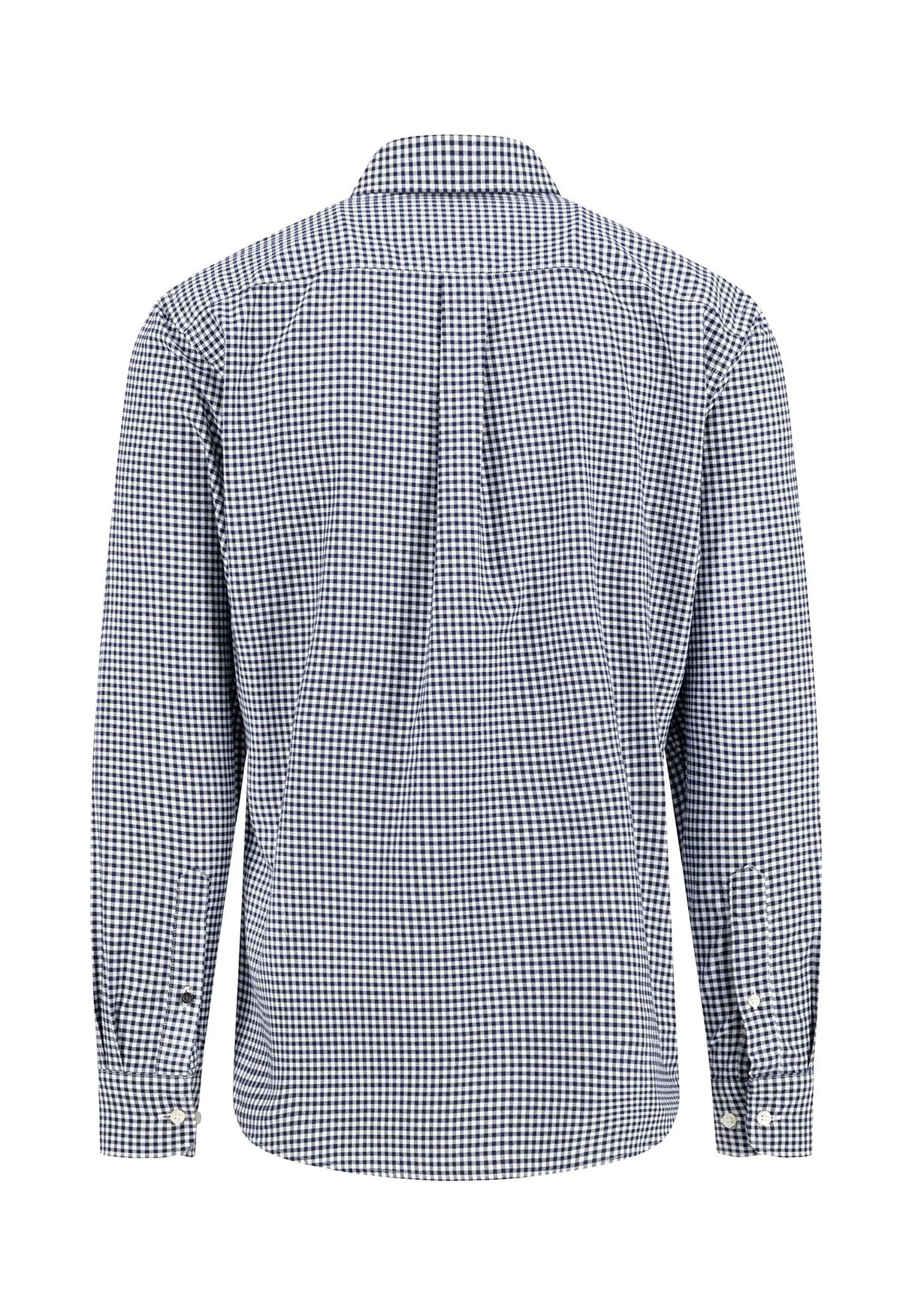 FYNCH HATTON Classic Oxford Shirt - Men's Soft Cotton – Navy Gingham Check