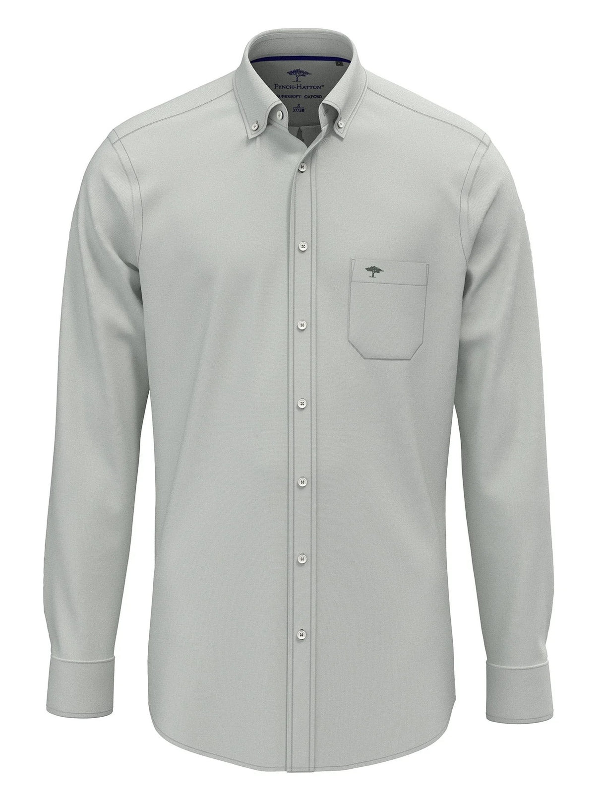 50% OFF - FYNCH HATTON Cotton Oxford Shirt – Men's Button-Down – Dark Leaf