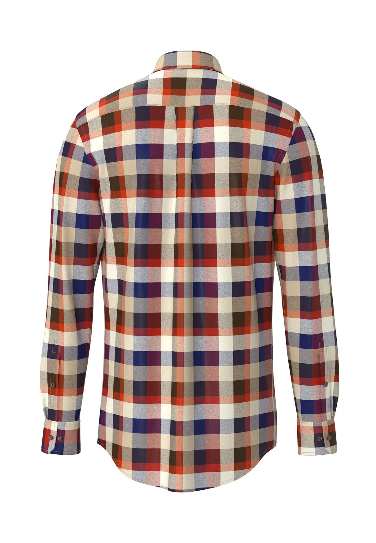 50% OFF - FYNCH HATTON Cotton Square Flannel Check Shirt – Men's Button-Down – Garnet Red