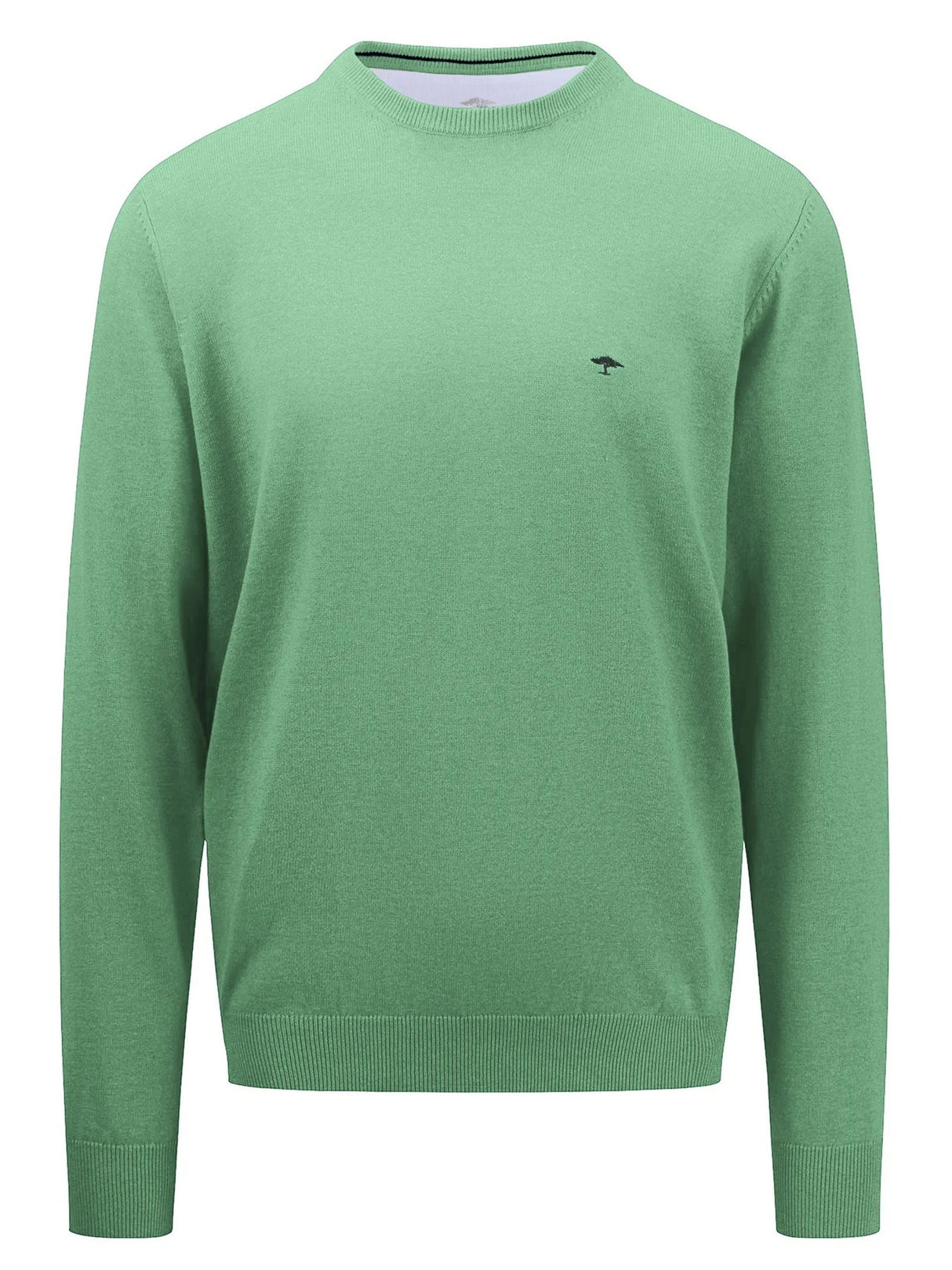 FYNCH HATTON Crew Neck Sweater - Men's Fine Knit – Turf Green