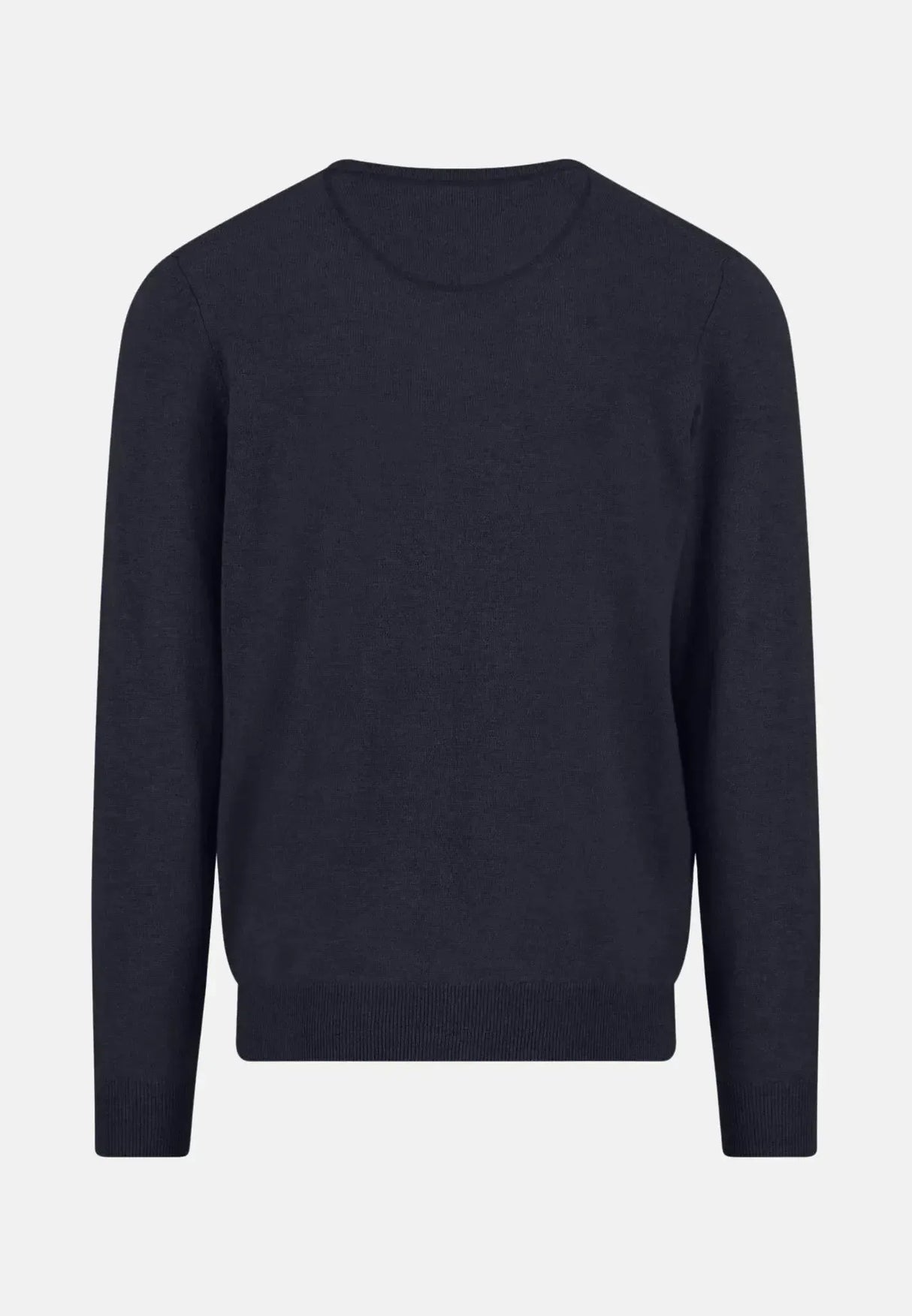 FYNCH HATTON Crew Neck Sweater - Men's Merino Wool Cashmere – Navy