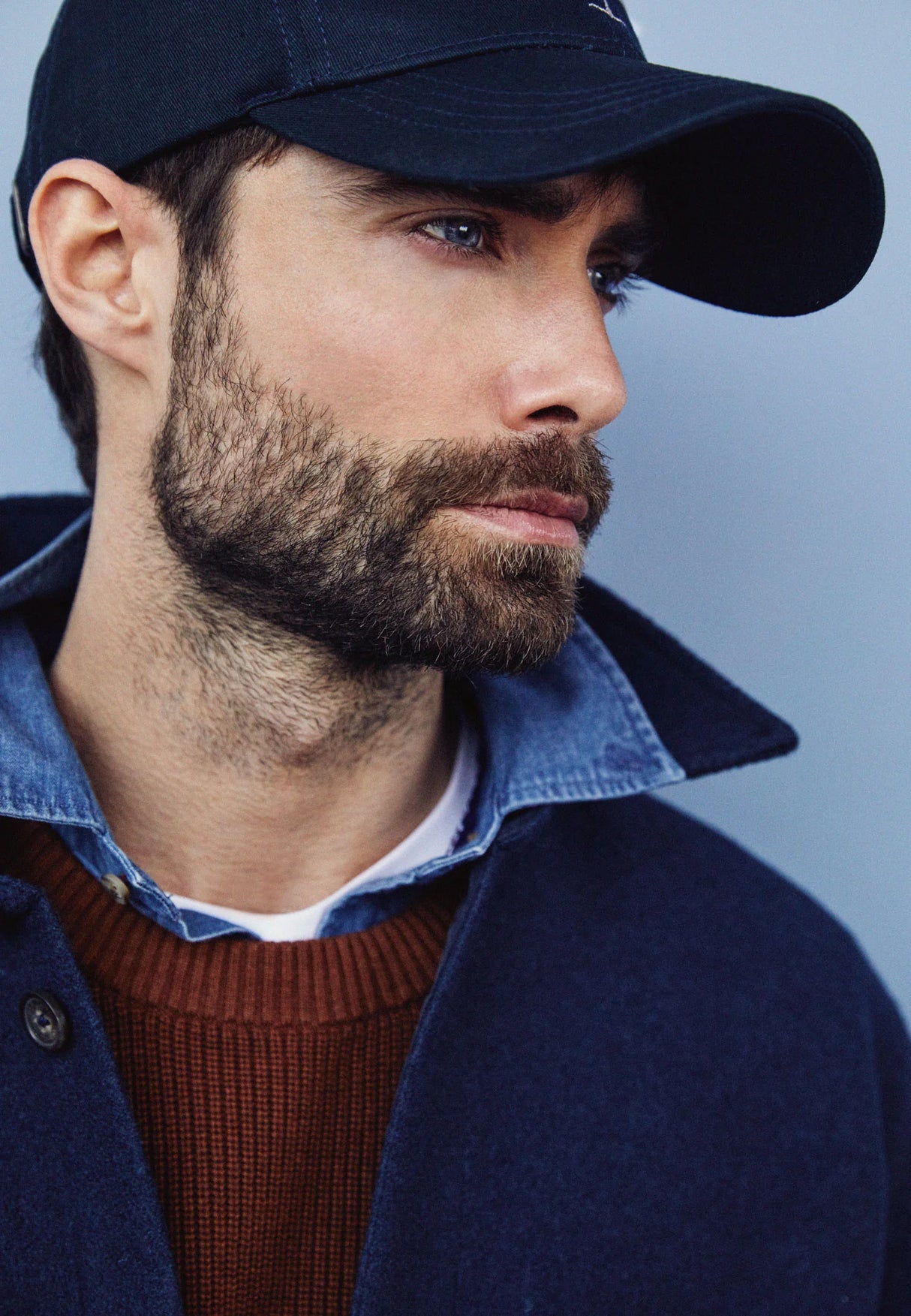 FYNCH HATTON Embroidered Cotton Cap – Navy Fynch Hatton