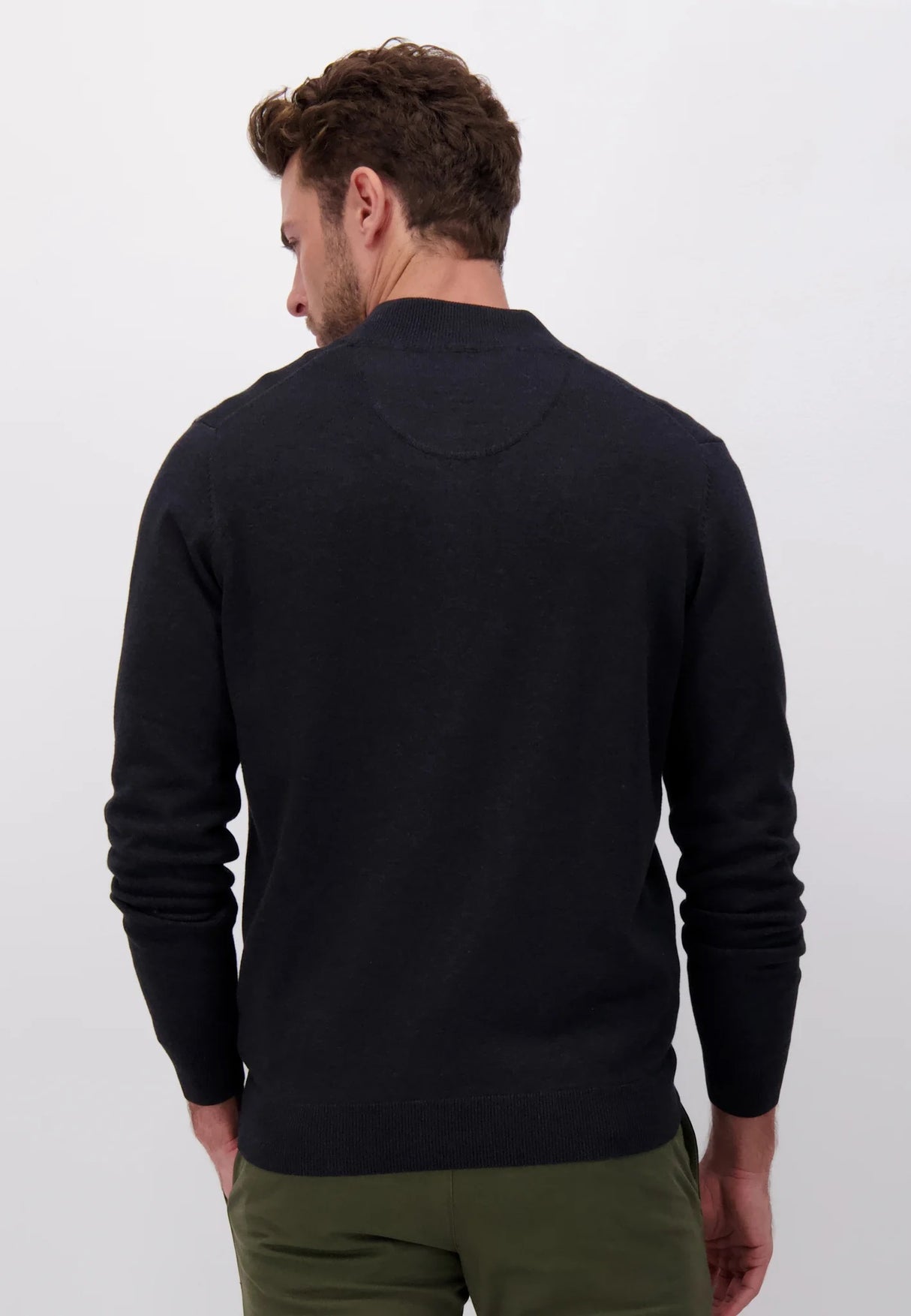 FYNCH HATTON Full Zip Cardigan - Men's Superfine Cotton – Charcoal Fynch Hatton