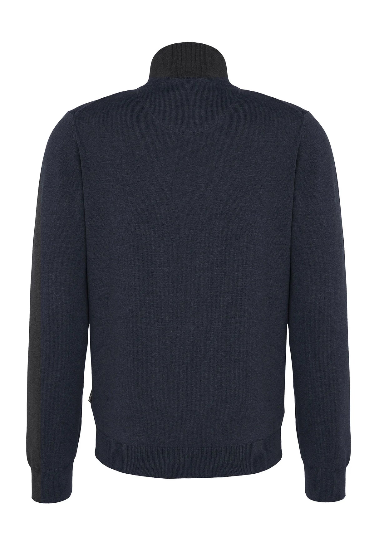 FYNCH HATTON Full Zip Cardigan - Men's Superfine Cotton – Navy Fynch Hatton