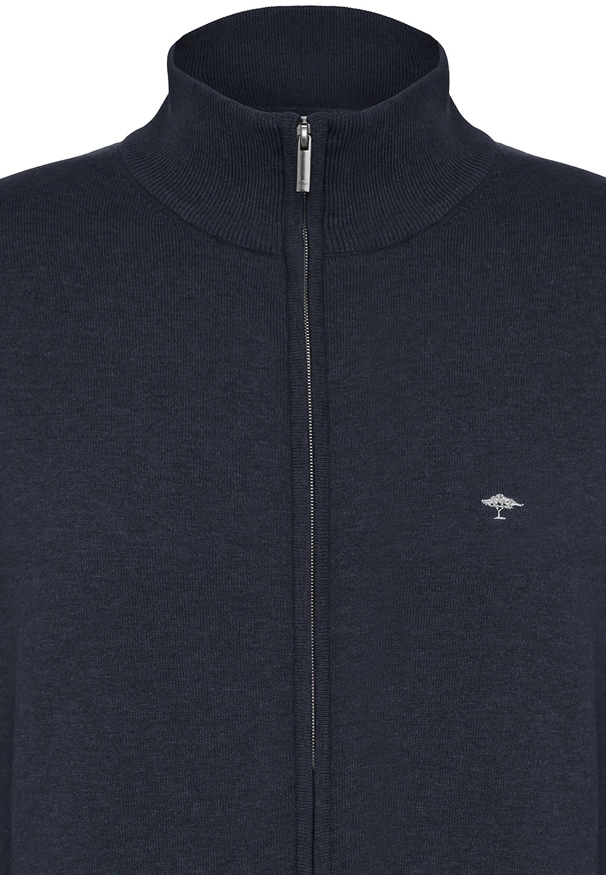 FYNCH HATTON Full Zip Cardigan - Men's Superfine Cotton – Navy Fynch Hatton