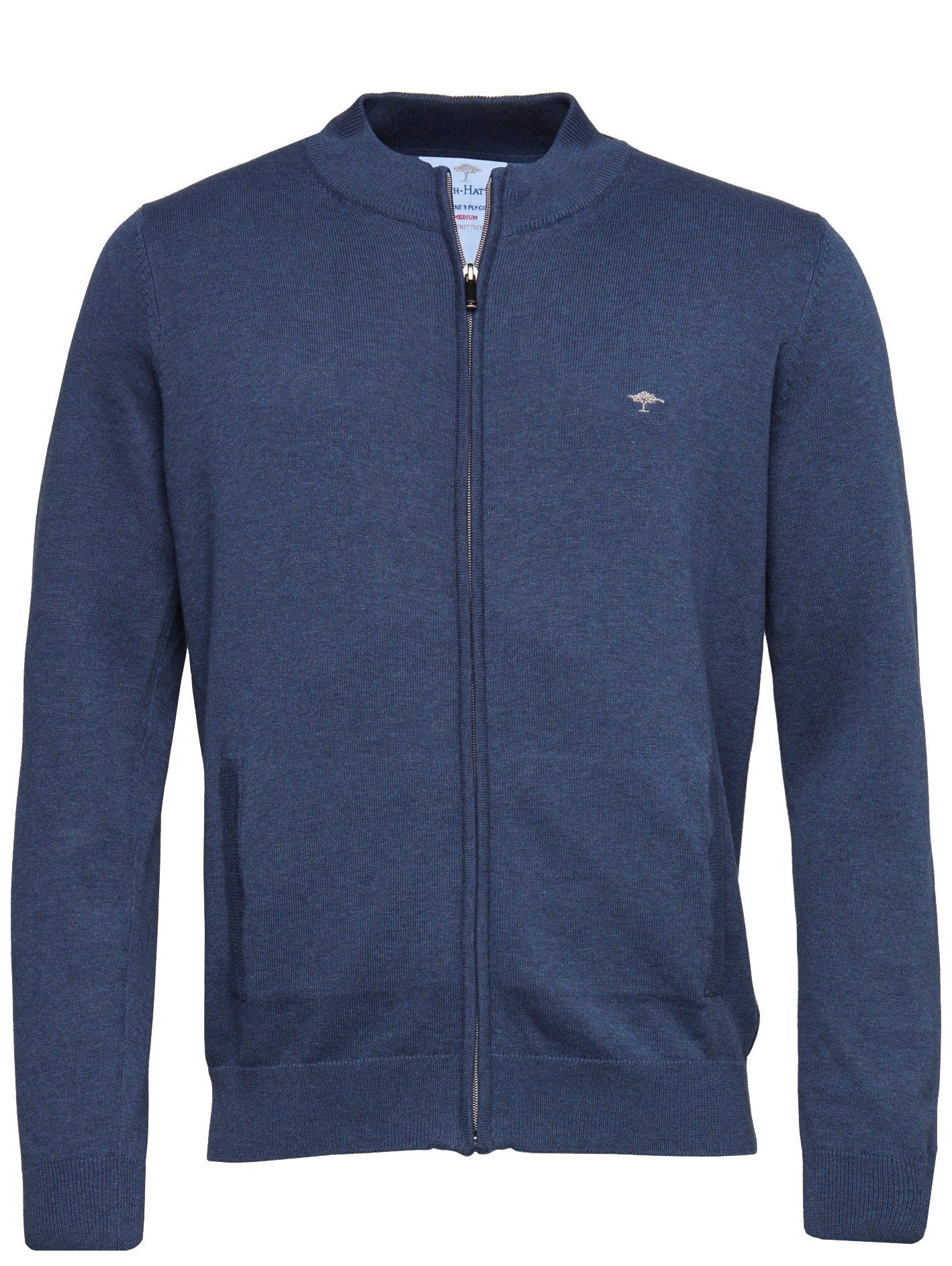 Fynch-Hatton Cotton Troyer Zip Structure Trui in kleur Navy | Jan Fynch-Hatton Cotton Troyer Zip Structure Trui in kleur Navy | Jan
