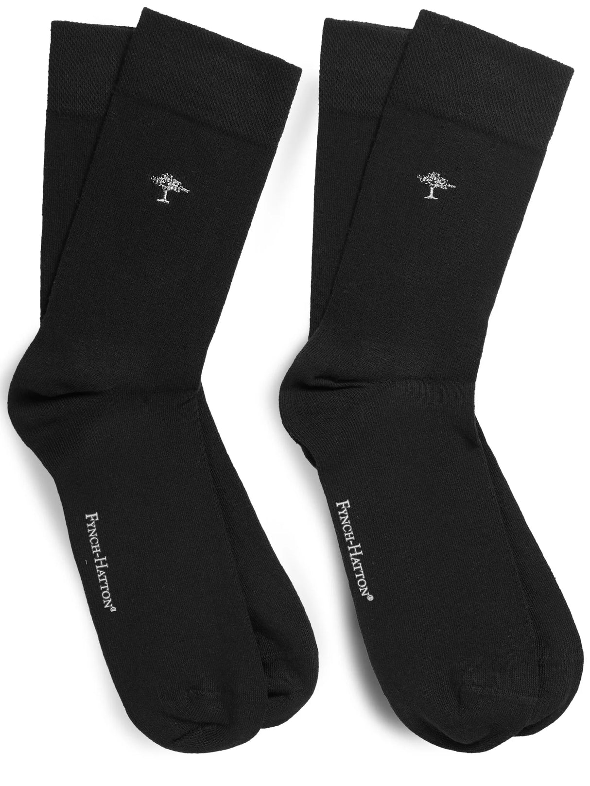 FYNCH HATTON Logo Socks - Men's Double Pack – Black Fynch Hatton