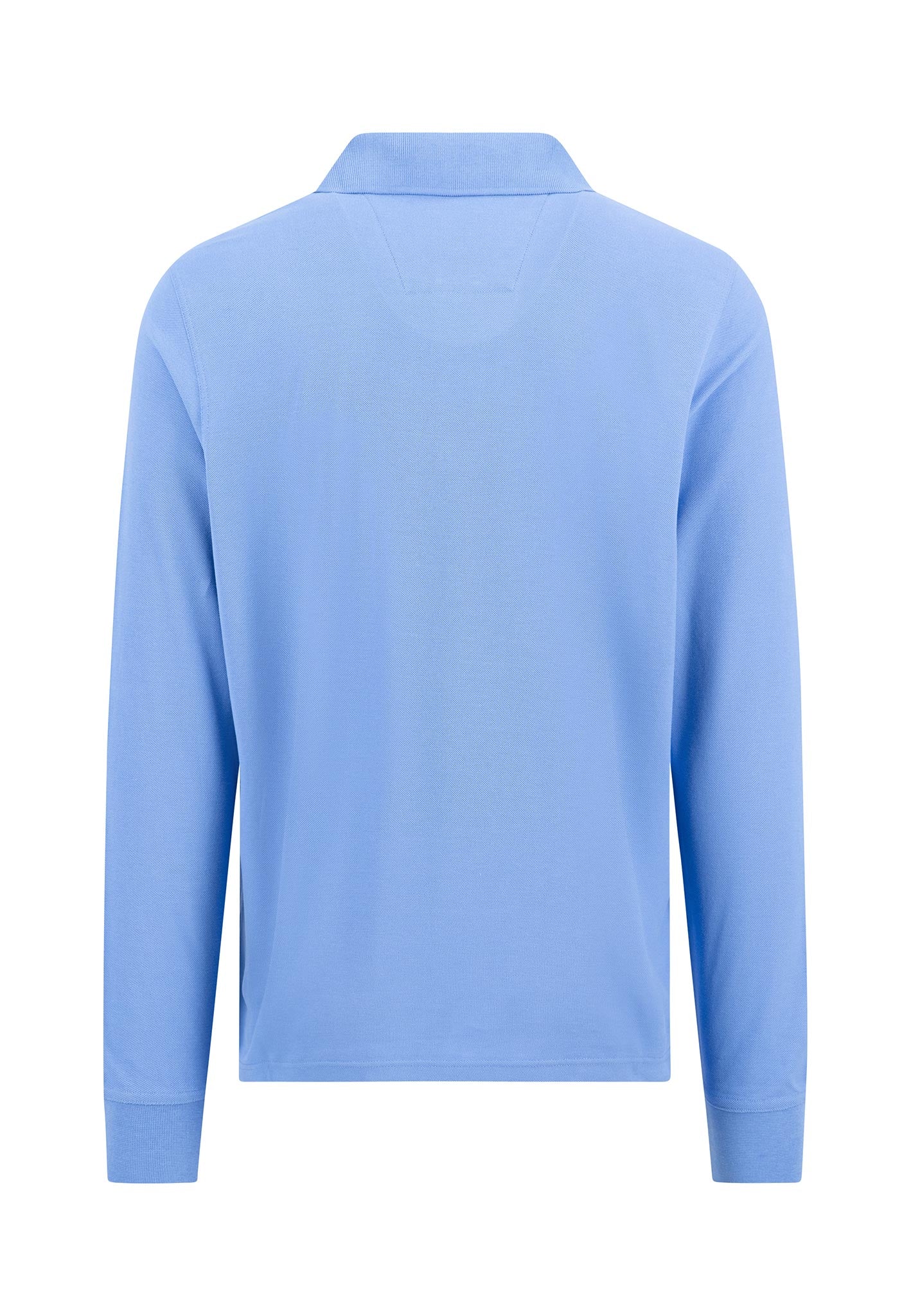 FYNCH HATTON Long Sleeve Polo Shirt - Men's Soft Cotton – Crystal Blue