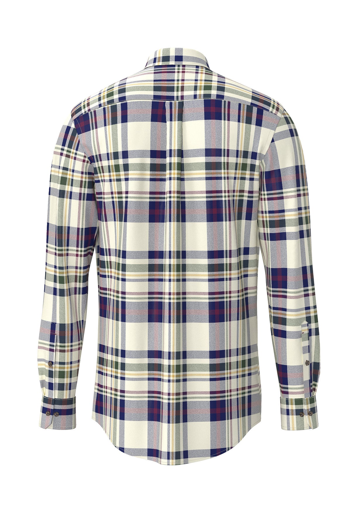 FYNCH-HATTON Multi Check Cotton Shirt – Men’s Button-Down – Deep Merlot