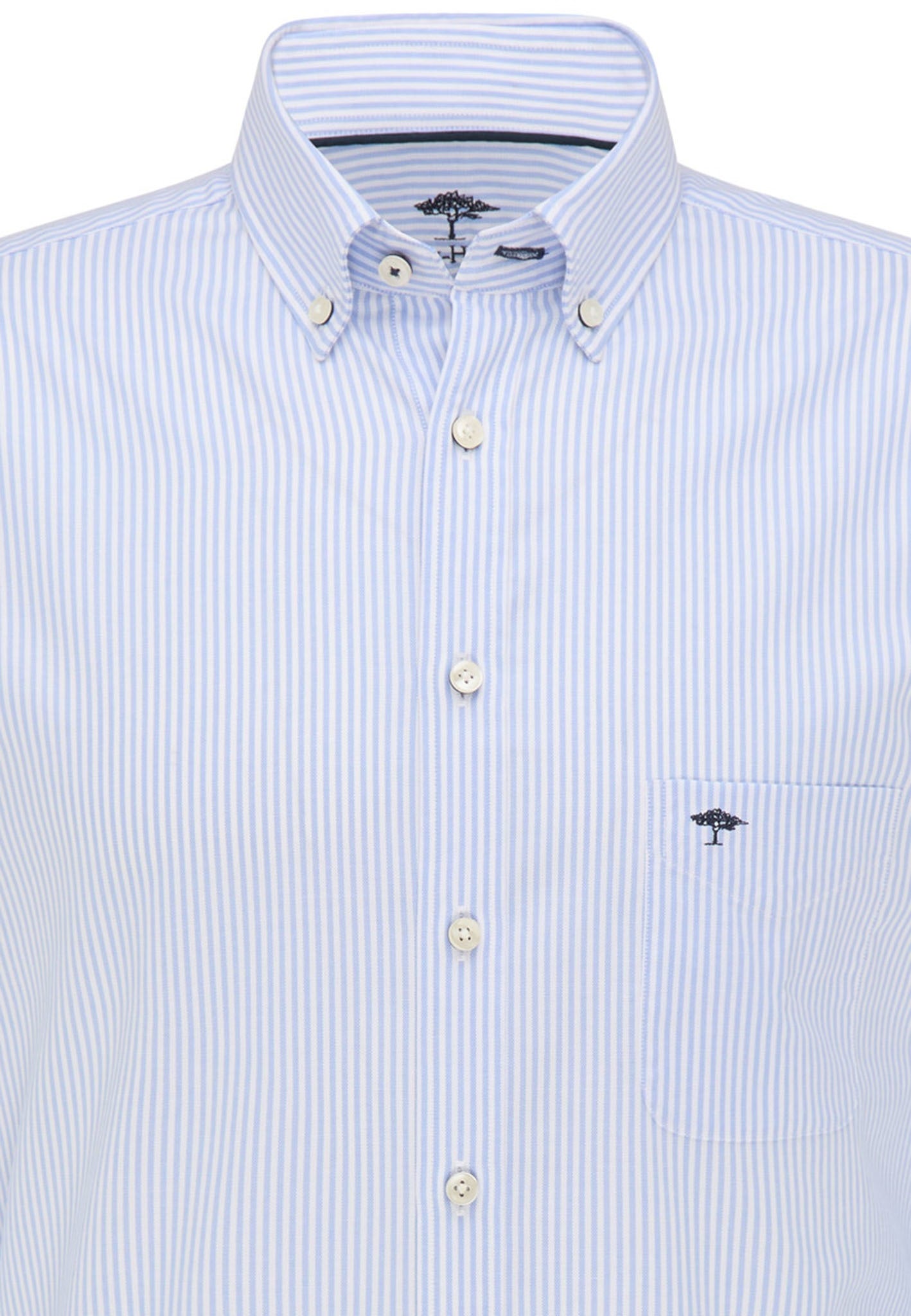FYNCH HATTON Oxford Shirt - Men's Soft Cotton – Light Blue Stripe