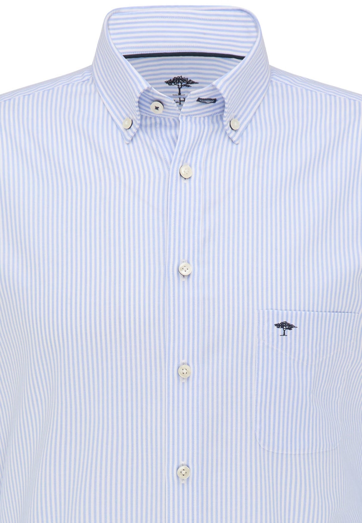 FYNCH HATTON Oxford Shirt - Men's Soft Cotton – Light Blue Stripe Fynch Hatton