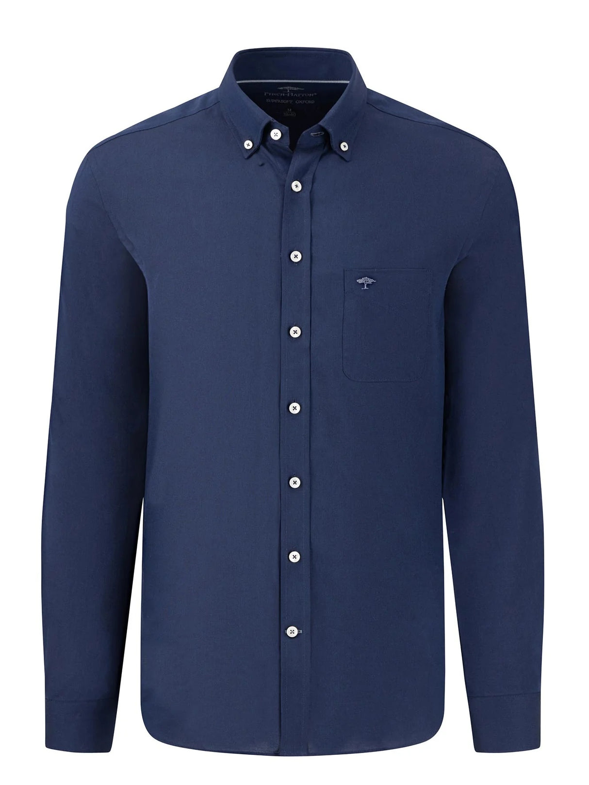 FYNCH HATTON Oxford Shirt - Men's Soft Cotton – Navy Fynch Hatton