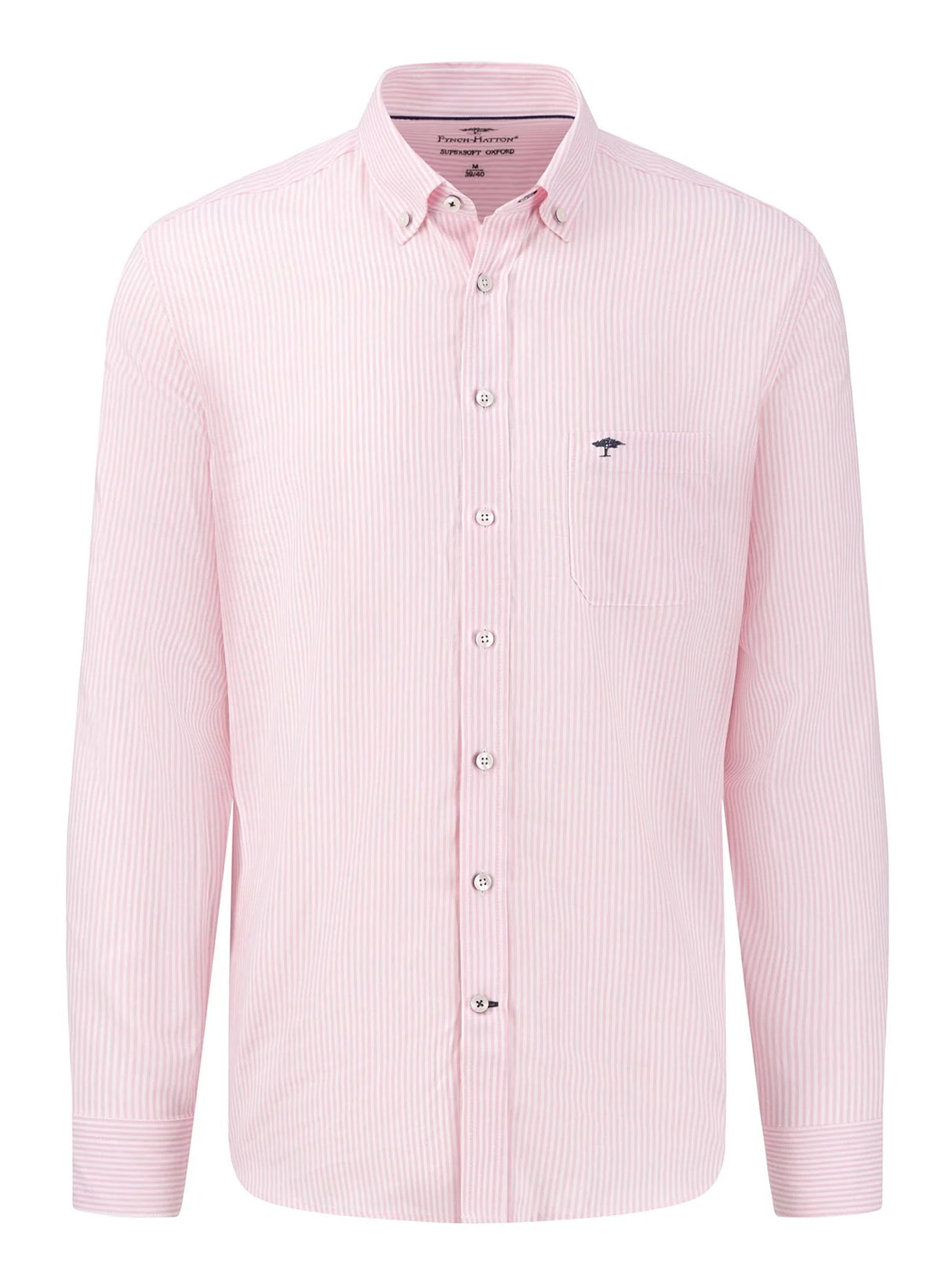 FYNCH HATTON Oxford Shirt - Men's Soft Cotton – Pink Stripe Fynch Hatton