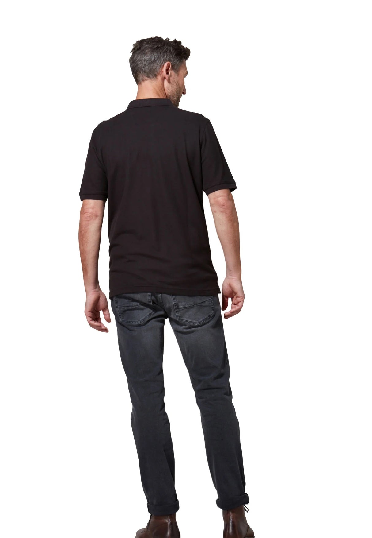 FYNCH HATTON Pique Polo Shirt - Men's Supima Cotton – Black Fynch Hatton