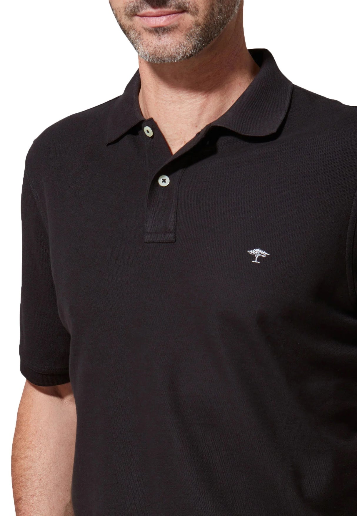 FYNCH HATTON Pique Polo Shirt - Men's Supima Cotton – Black Fynch Hatton