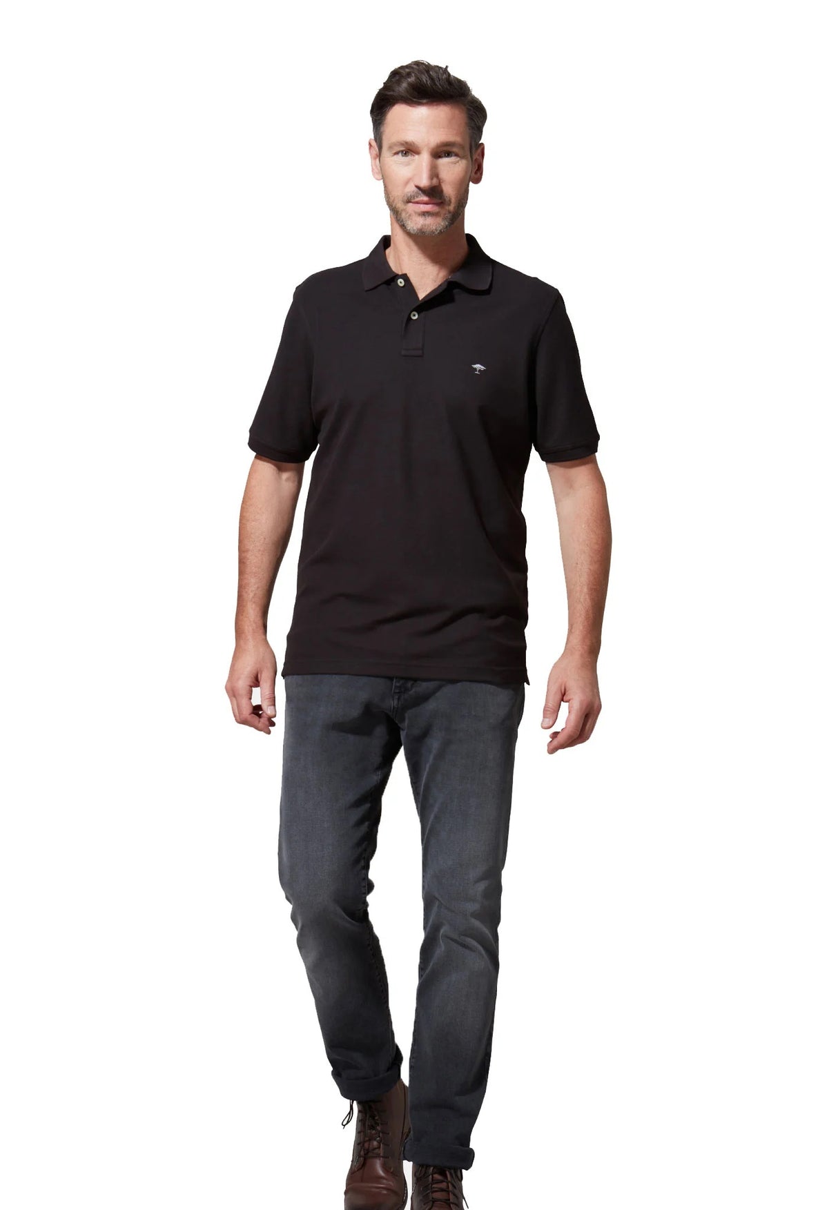 FYNCH HATTON Pique Polo Shirt - Men's Supima Cotton – Black Fynch Hatton