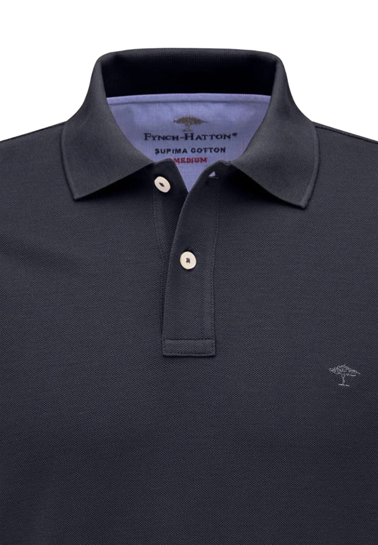 FYNCH HATTON Pique Polo Shirt - Men's Supima Cotton – Navy Fynch Hatton