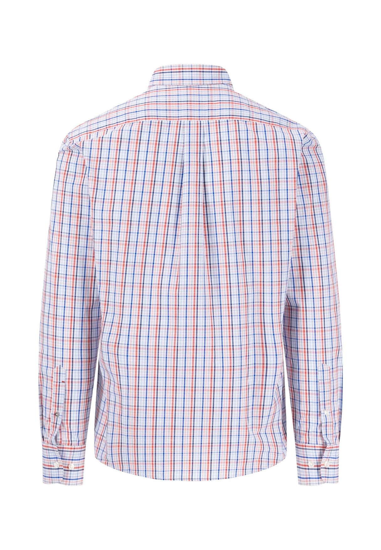 60% OFF FYNCH HATTON Pure Cotton Checked Shirt - Men's - Poppy Red - Size: SMALL