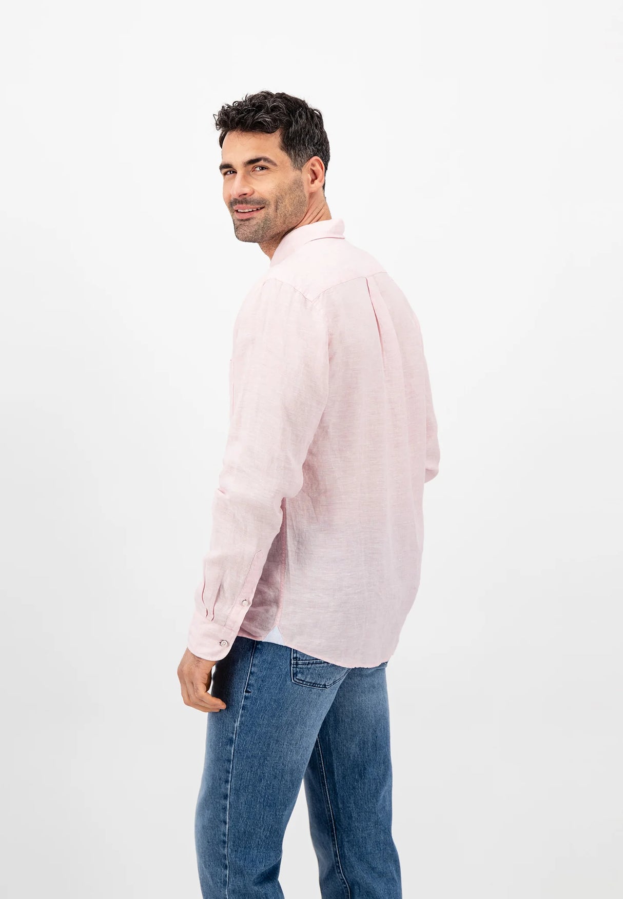 40% OFF - FYNCH HATTON Pure Linen Shirt - Men's – Blush Pink - Size: MEDIUM Fynch Hatton