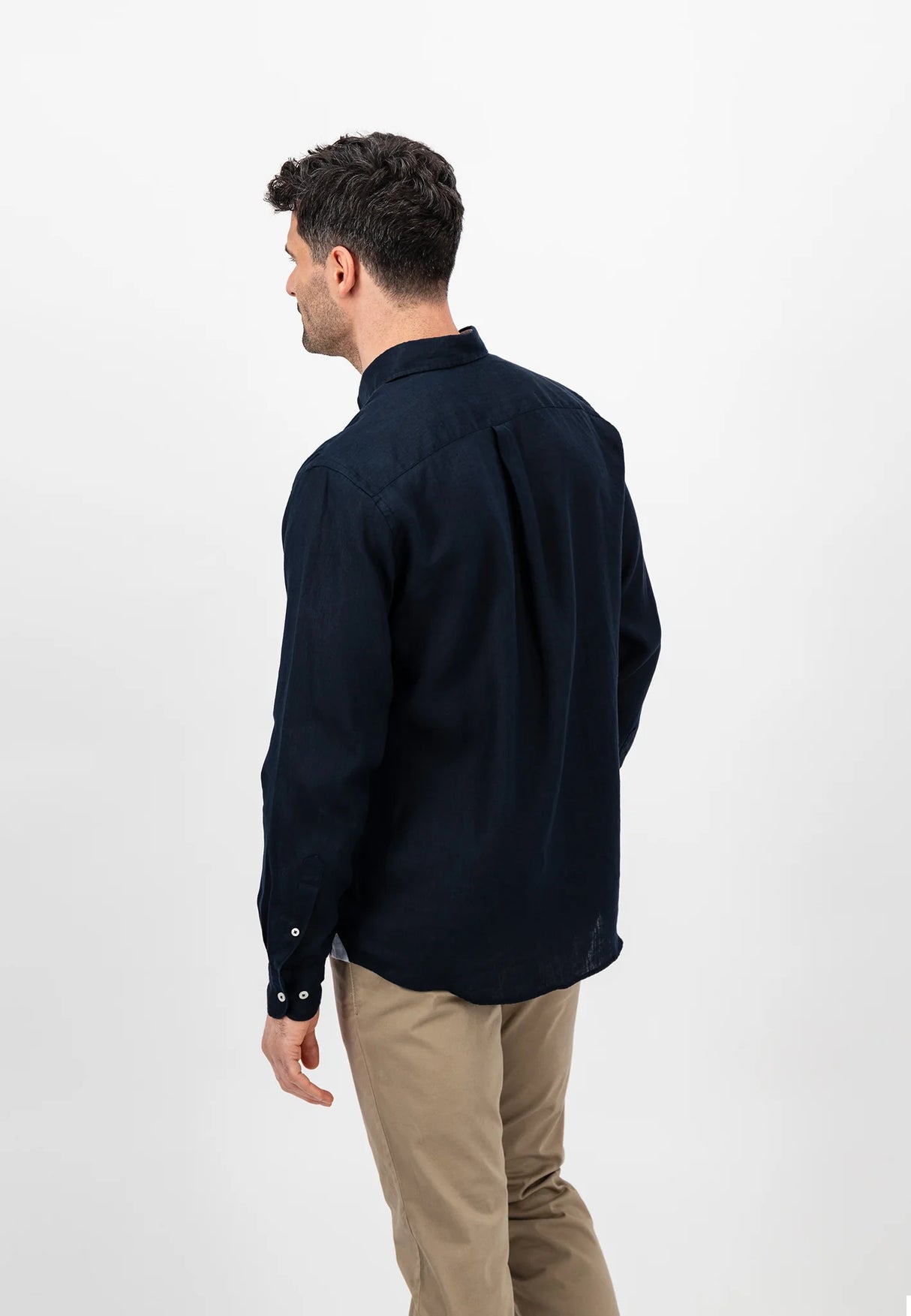 FYNCH HATTON Pure Linen Shirt - Men's – Navy Fynch Hatton