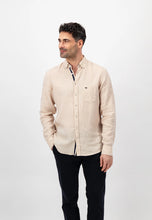 Load image into Gallery viewer, FYNCH HATTON Pure Linen Shirt - Men&#39;s – Stone
