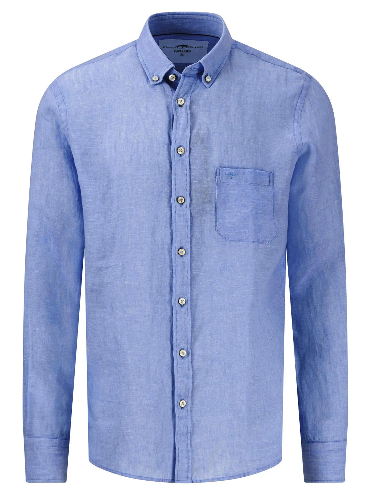 60% OFF FYNCH HATTON Pure Linen Shirt - Men's – Strong Blue - Size: SMALL