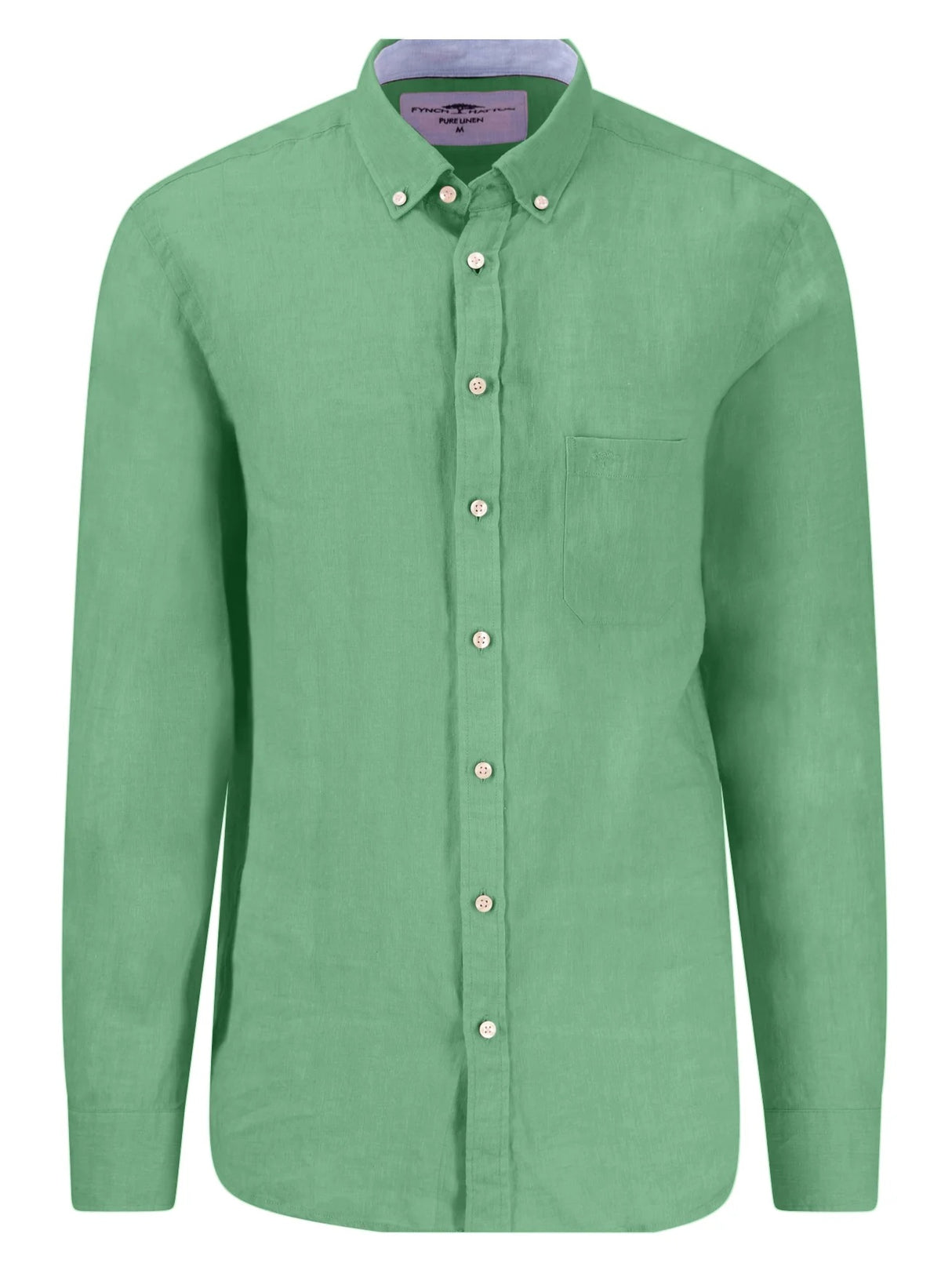 60% OFF FYNCH HATTON Pure Linen Shirt - Men's – Turf Green - Size: SMALL