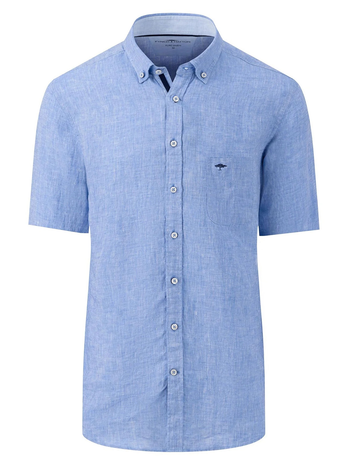 30% OFF FYNCH HATTON Pure Linen Short-Sleeve Shirt - Men's – Crystal Blue - Size: XL Fynch Hatton