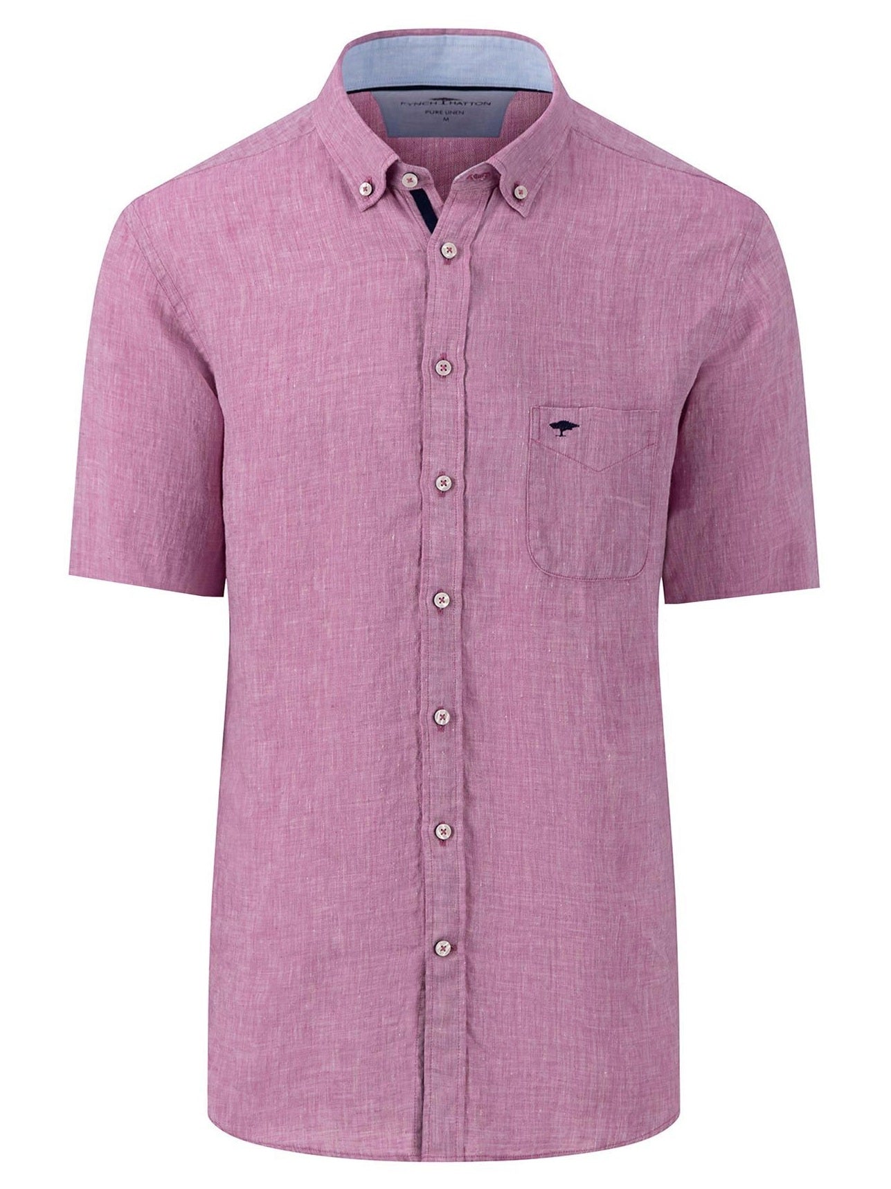 FYNCH HATTON Pure Linen Short-Sleeve Shirt - Men's – Dusty Lavender