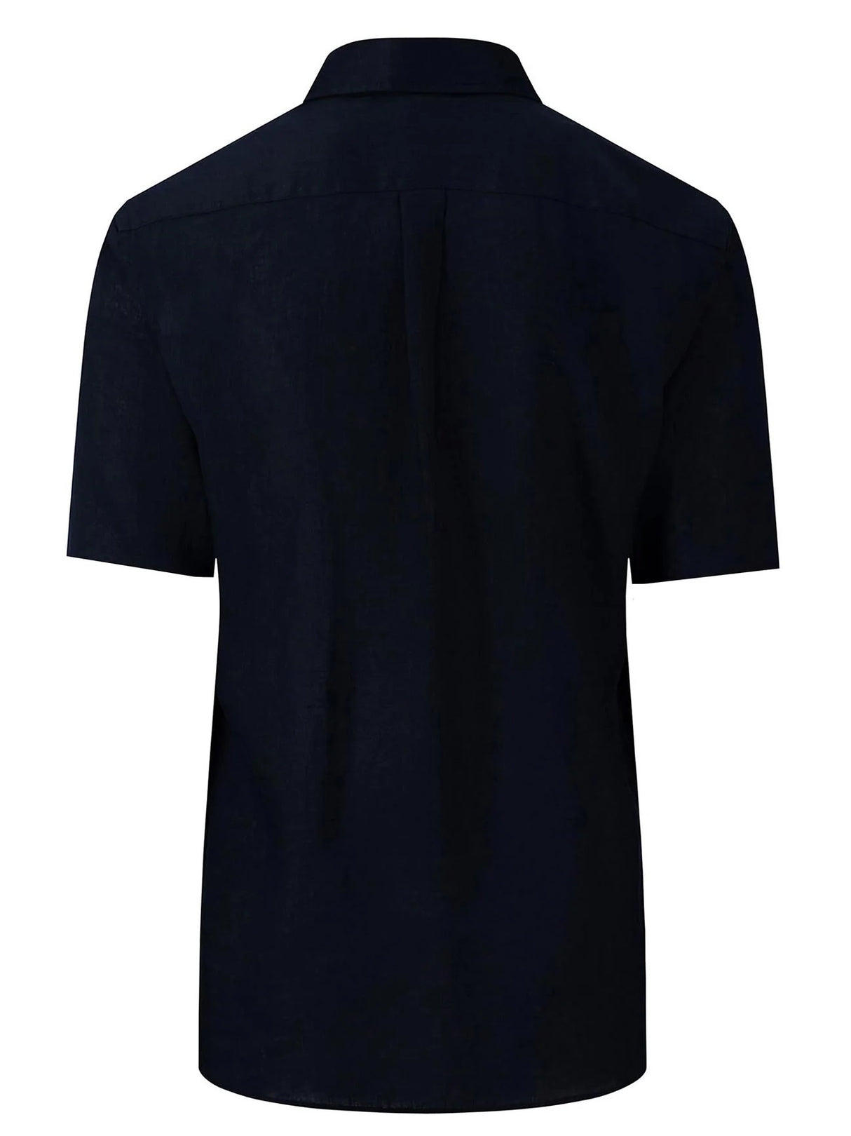 FYNCH HATTON Pure Linen Short-Sleeve Shirt - Men's – Navy Fynch Hatton