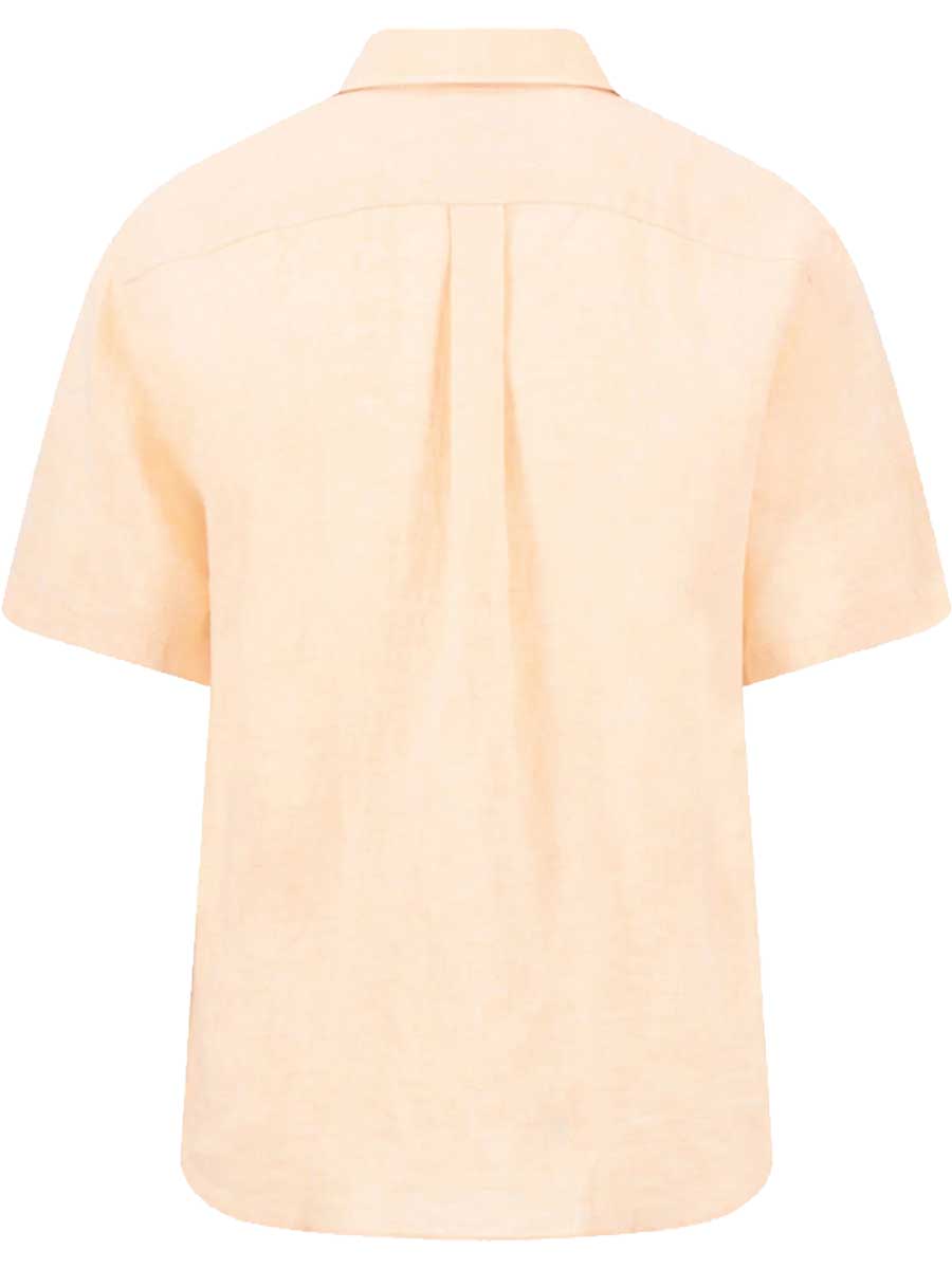 FYNCH HATTON Pure Linen Short-Sleeve Shirt - Men's – Tangerine