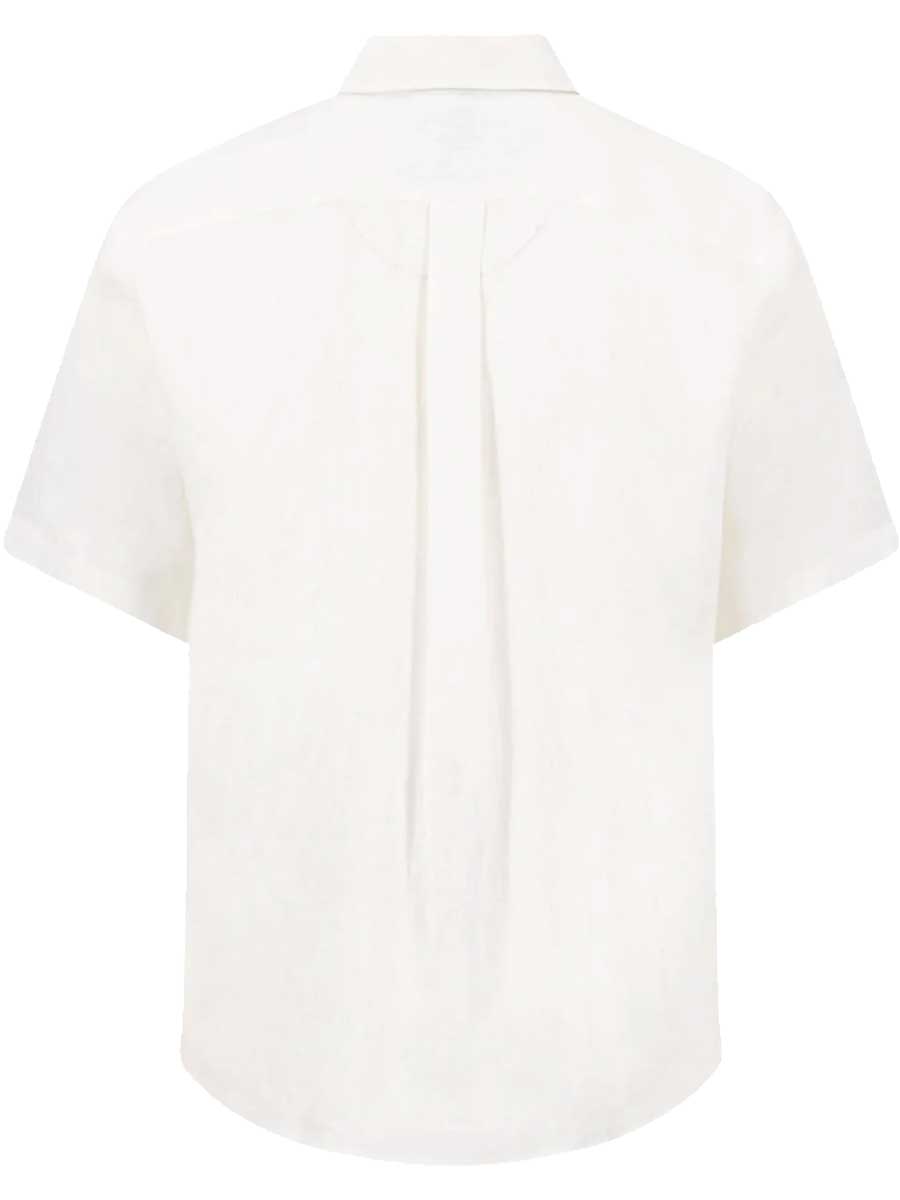 FYNCH HATTON Pure Linen Short-Sleeve Shirt - Men's – White