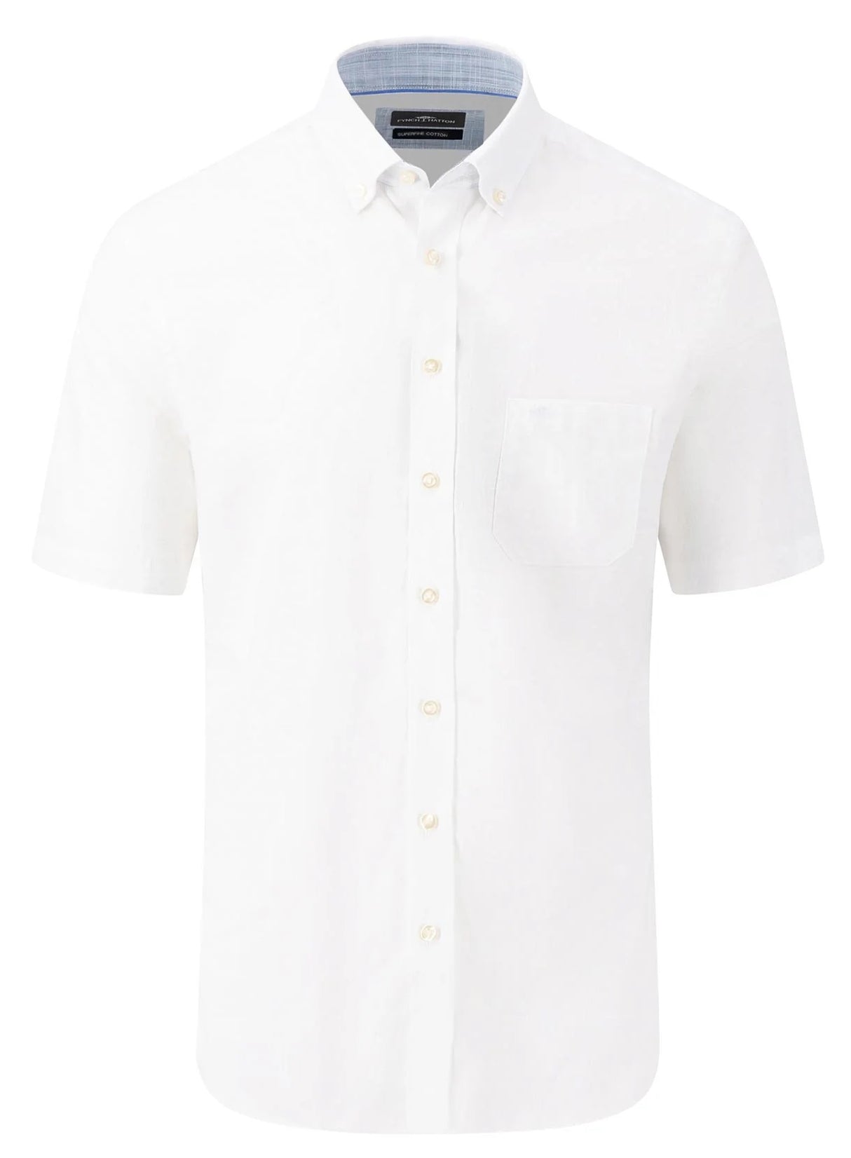 FYNCH HATTON Short-Sleeve Shirt - Men's Slub Cotton – White Fynch Hatton