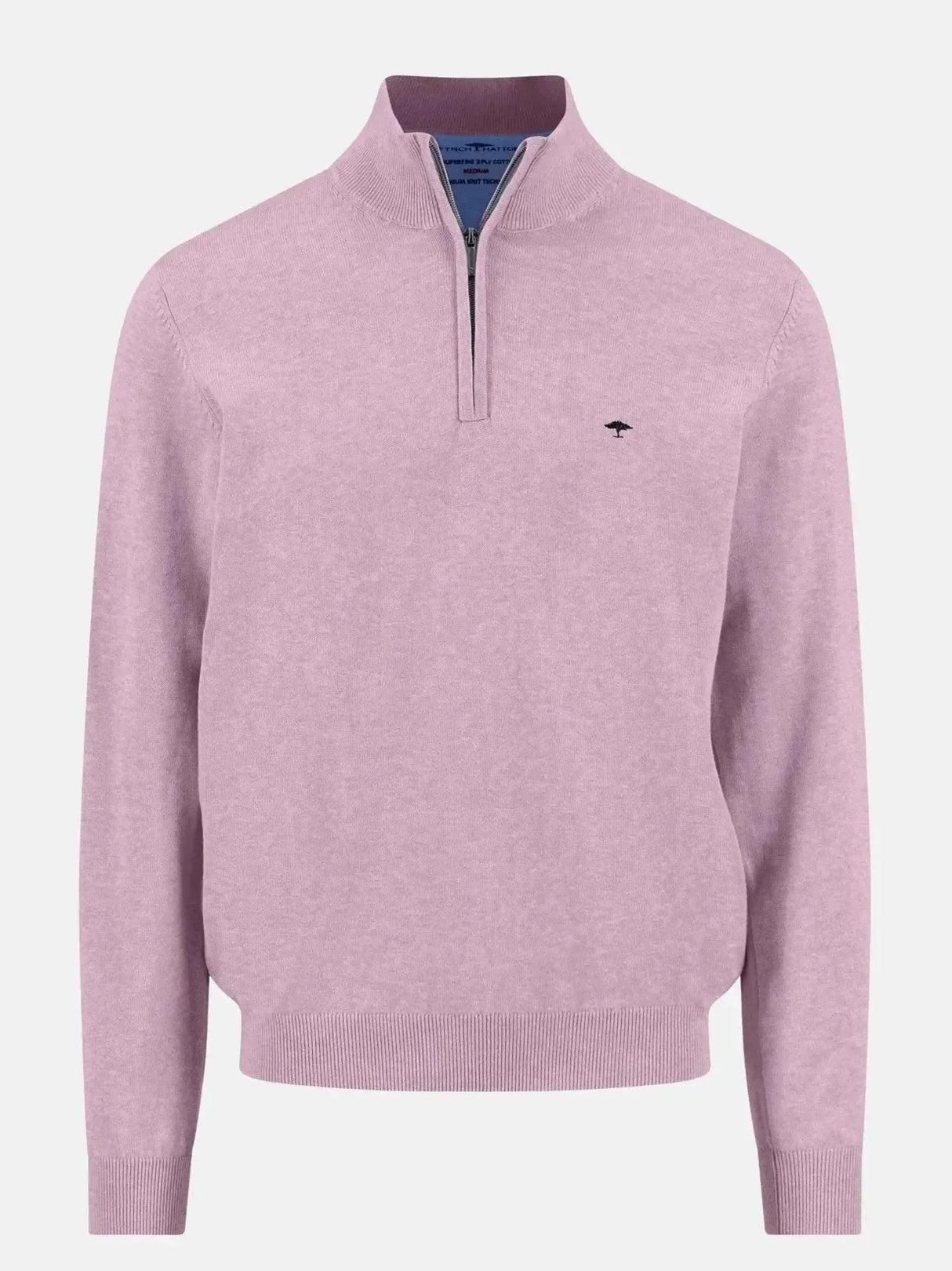 FYNCH-HATTON Soft Cotton 1/4 Zip Knit – Men’s – Magnolia
