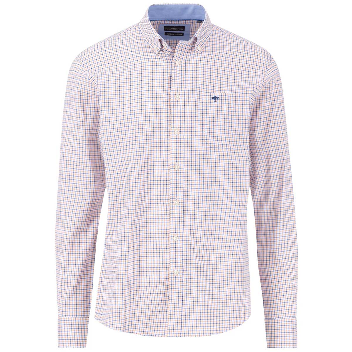 FYNCH HATTON Summer Oxford Check Shirt - Men's – Sunny Orange