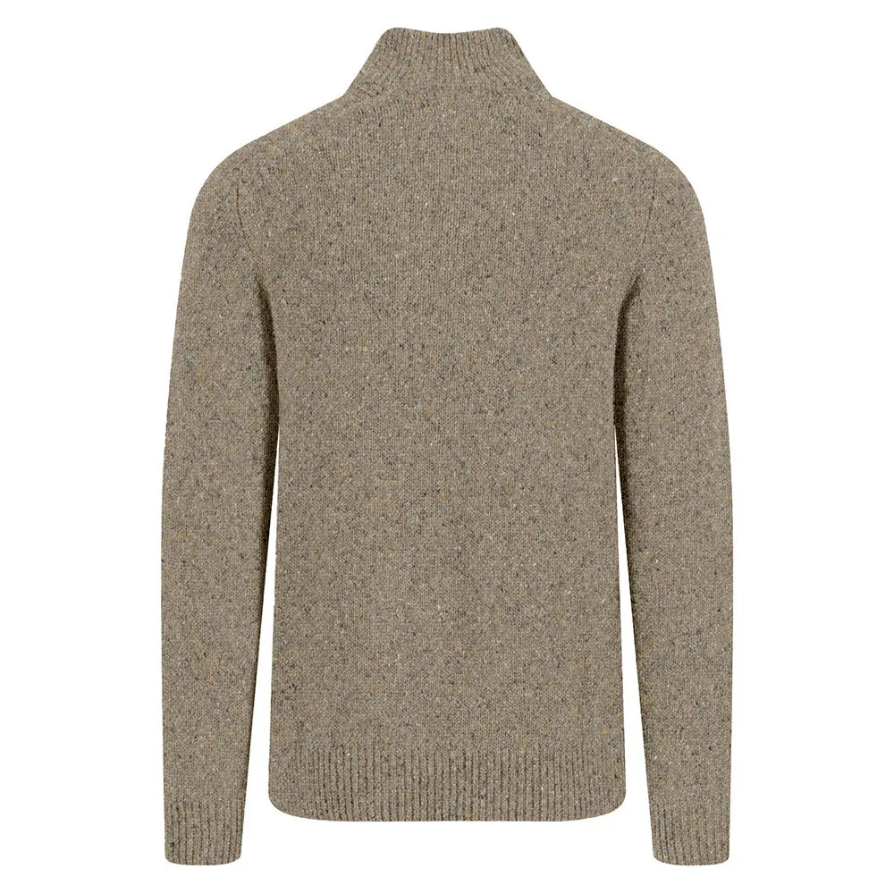 40% OFF - FYNCH HATTON Troyer 1/4 Zip Donegal Wool Mix Knit - Men's - Winter White - Sizes: SMALL & XL