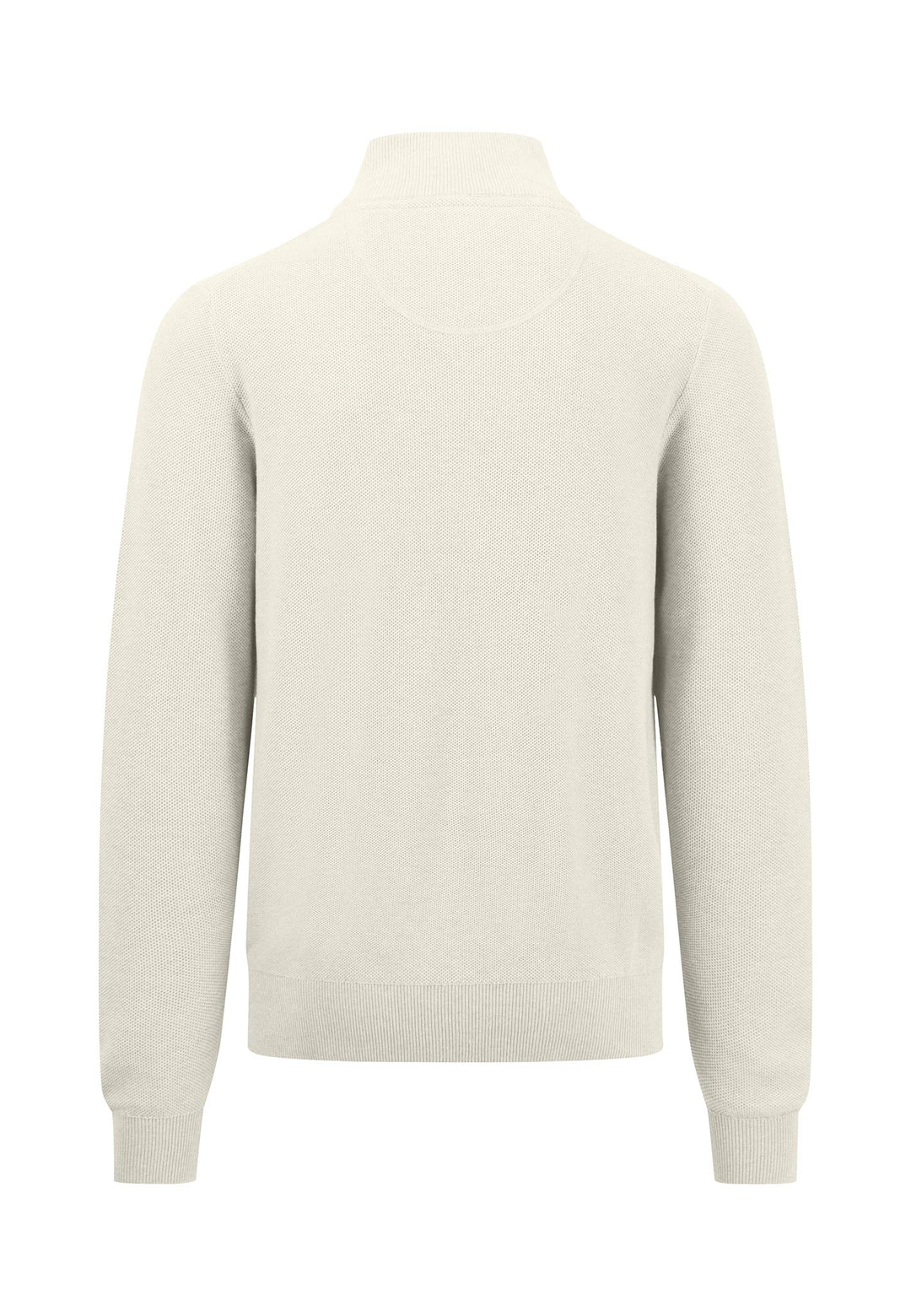 30% OFF - FYNCH HATTON Troyer 1/4 Zip Knitted Cotton - Men's – Offwhite - Size: XL