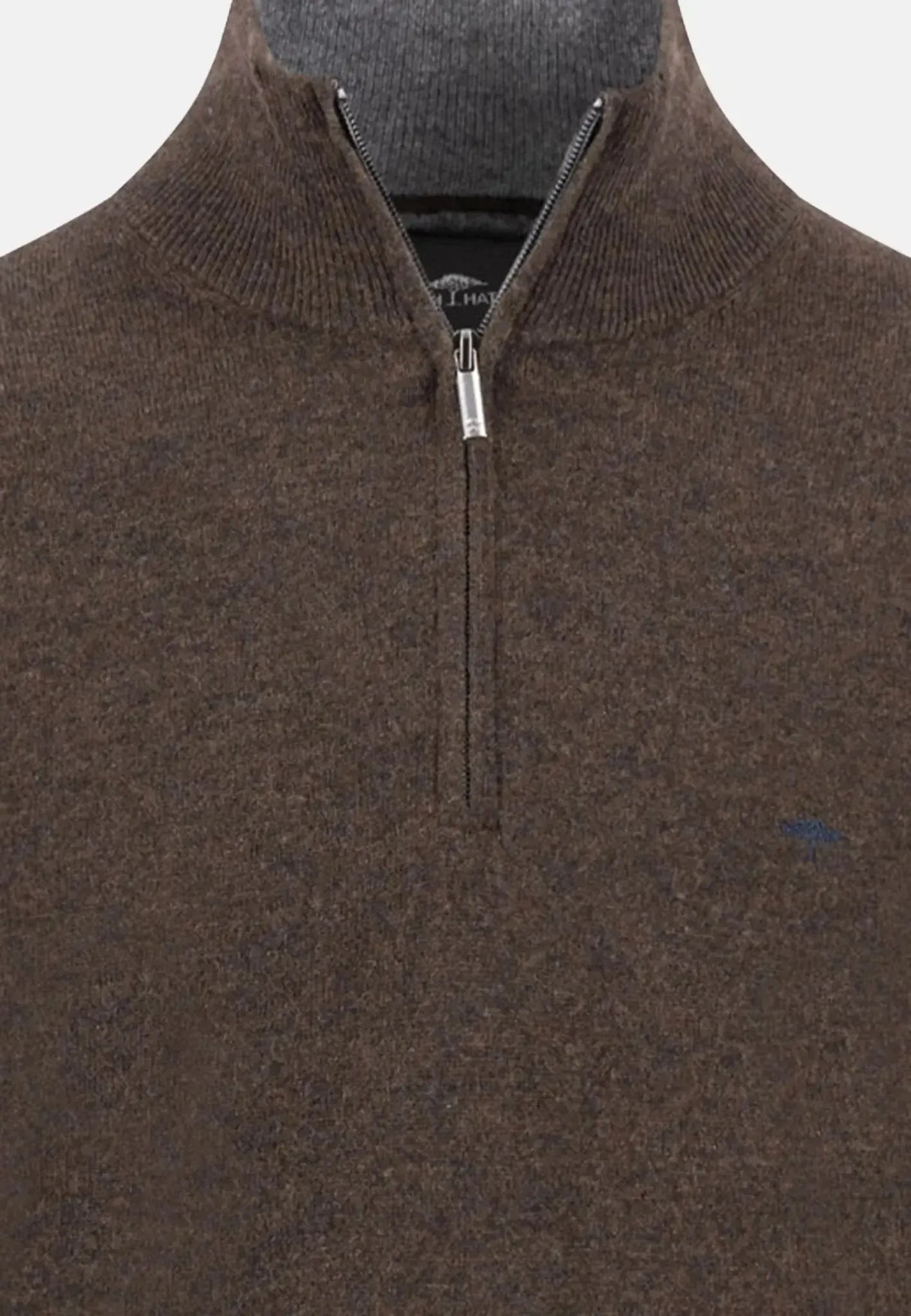 FYNCH HATTON Troyer 1/4 Zip Merino Cashmere Sweater - Men's – Dark Chocolate