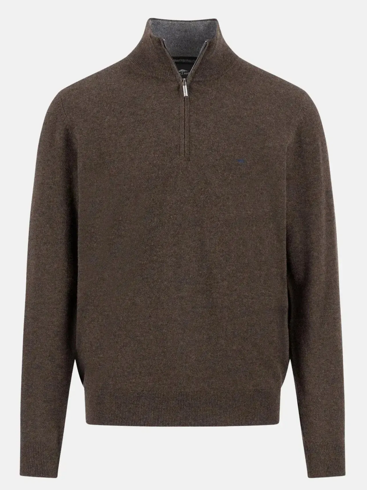 FYNCH HATTON Troyer 1/4 Zip Merino Cashmere Sweater - Men's – Dark Chocolate