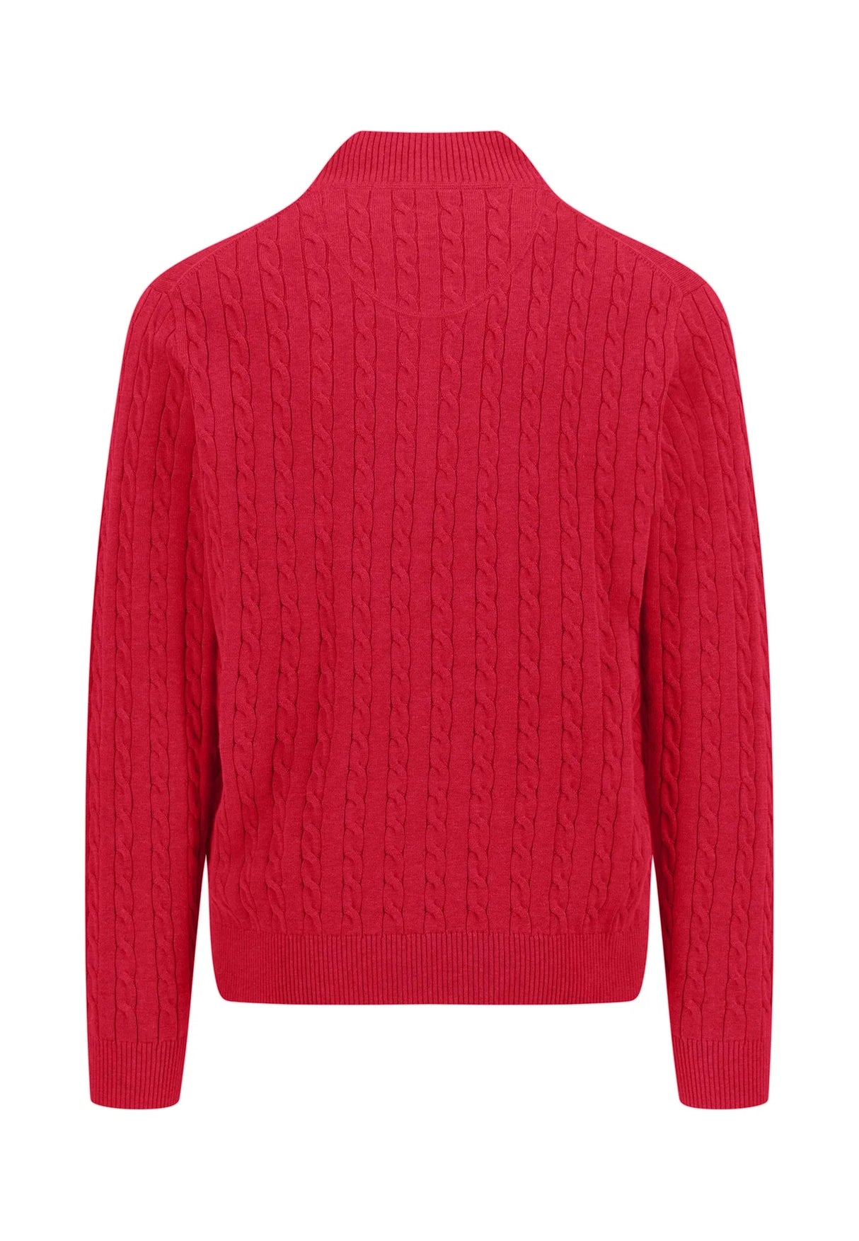 50% OFF FYNCH HATTON Troyer 1/4 Zip Soft Cable Knit - Men's – Poppy Red - Size: 3XL